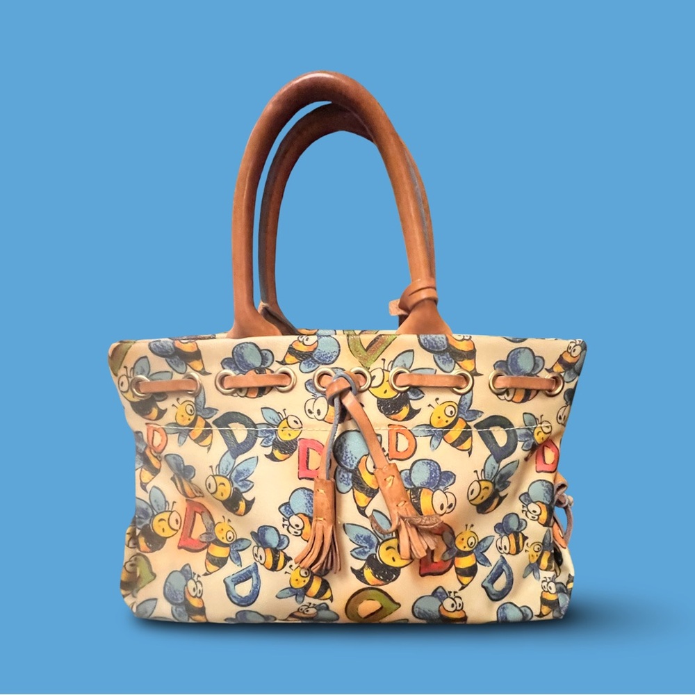 Dooney & Bourke Bumble Bee Print Shoulder Bag - Cream and Tan